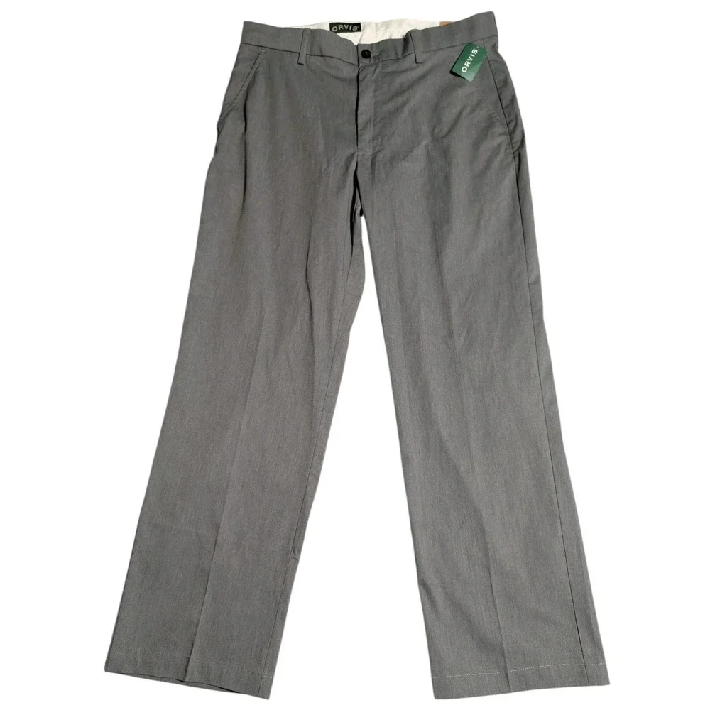 Orvis Most Comfortable Chinos Mens 34x29 Gray Stretch Pants NWT